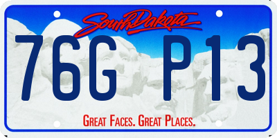 SD license plate 76GP13
