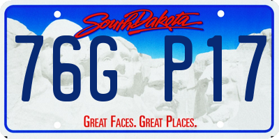 SD license plate 76GP17