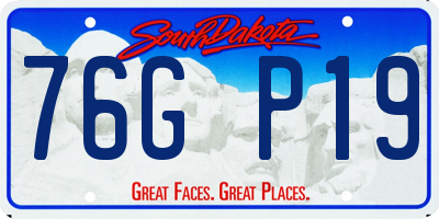 SD license plate 76GP19