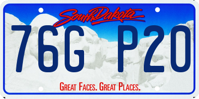 SD license plate 76GP20