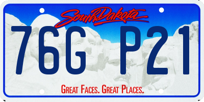 SD license plate 76GP21