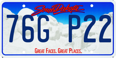 SD license plate 76GP22