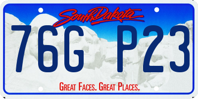 SD license plate 76GP23