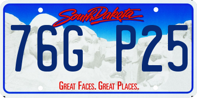 SD license plate 76GP25