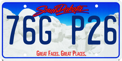SD license plate 76GP26