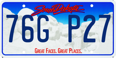 SD license plate 76GP27
