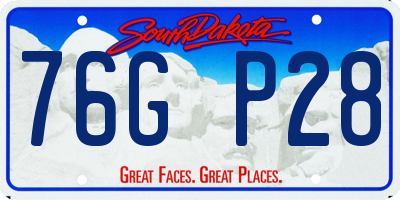 SD license plate 76GP28