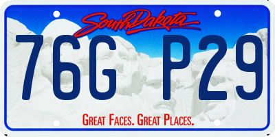 SD license plate 76GP29