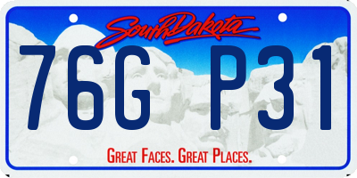 SD license plate 76GP31