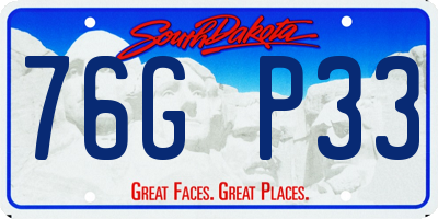 SD license plate 76GP33