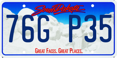 SD license plate 76GP35
