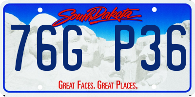 SD license plate 76GP36