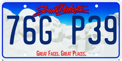 SD license plate 76GP39