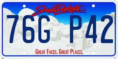 SD license plate 76GP42