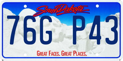 SD license plate 76GP43