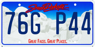SD license plate 76GP44