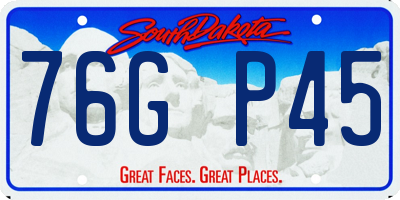 SD license plate 76GP45