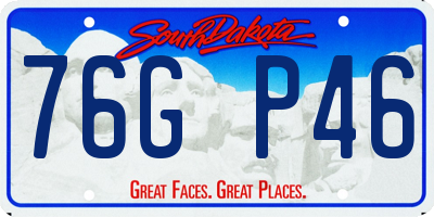 SD license plate 76GP46