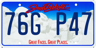 SD license plate 76GP47
