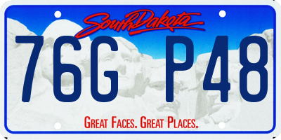 SD license plate 76GP48