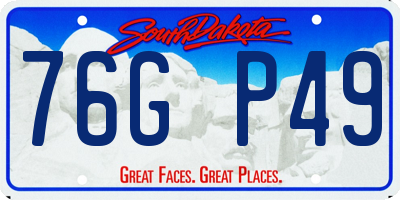SD license plate 76GP49