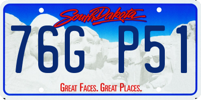 SD license plate 76GP51