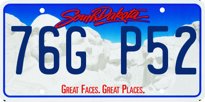 SD license plate 76GP52