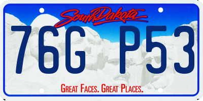 SD license plate 76GP53