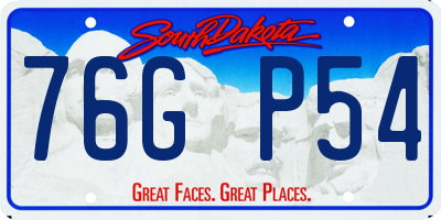 SD license plate 76GP54