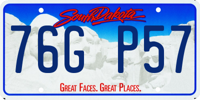 SD license plate 76GP57