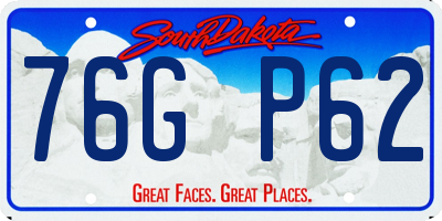 SD license plate 76GP62