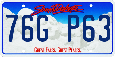 SD license plate 76GP63