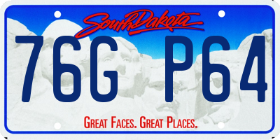 SD license plate 76GP64