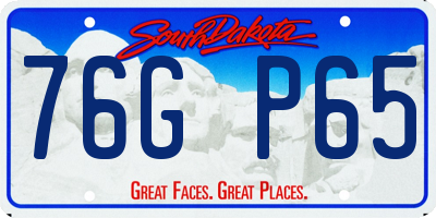 SD license plate 76GP65