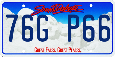 SD license plate 76GP66