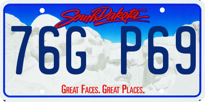 SD license plate 76GP69