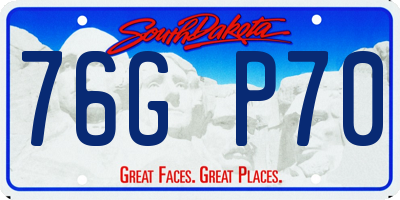 SD license plate 76GP70