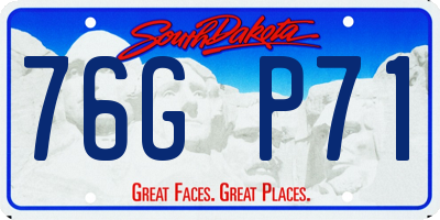 SD license plate 76GP71