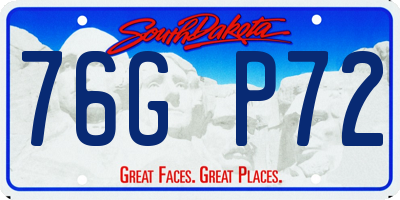 SD license plate 76GP72