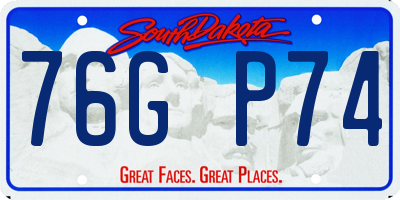 SD license plate 76GP74