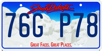 SD license plate 76GP78