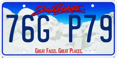 SD license plate 76GP79