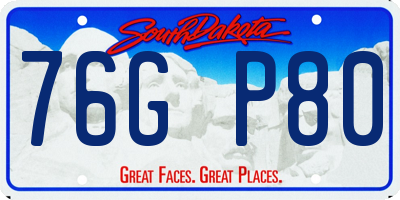 SD license plate 76GP80