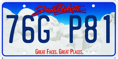 SD license plate 76GP81