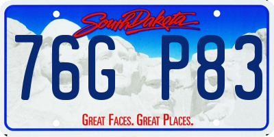 SD license plate 76GP83