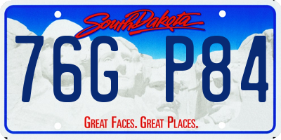 SD license plate 76GP84