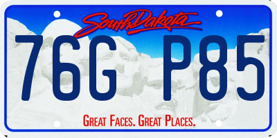 SD license plate 76GP85