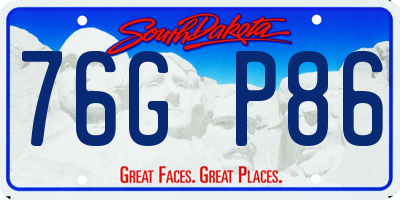 SD license plate 76GP86