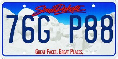 SD license plate 76GP88