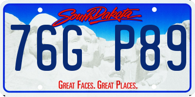 SD license plate 76GP89